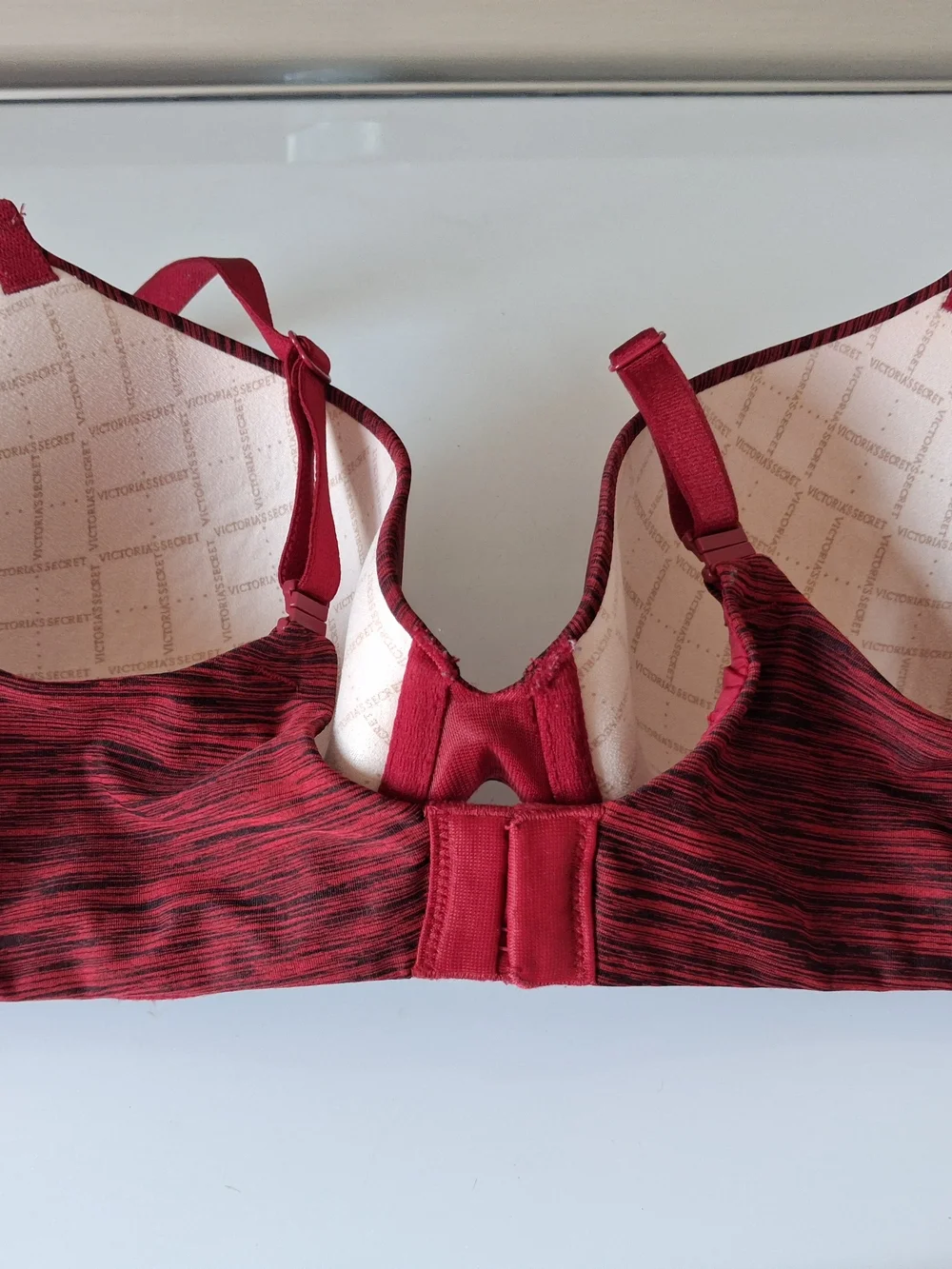 Victoria's Secret Red Heathered uplift semi demi T-Shirt Bra 36C